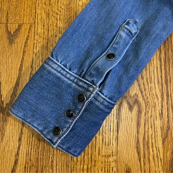 Thelma Deluxe Embroidered Love Now Denim Shirt - Picture 13 of 16